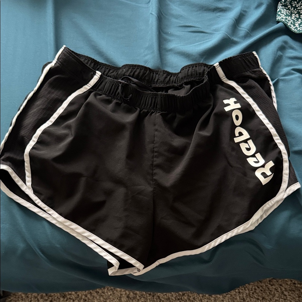 Reebok Women's Black and White Athletic Shorts